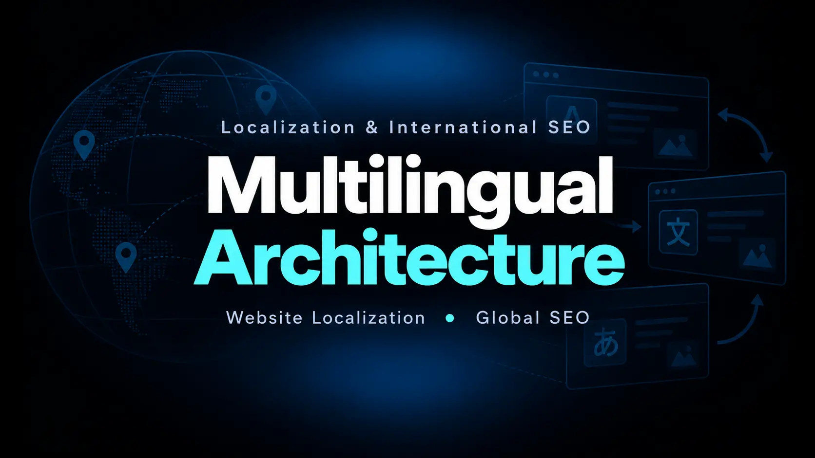 Multilingual website architecture with locale URLs, hreflang, and localization workflow