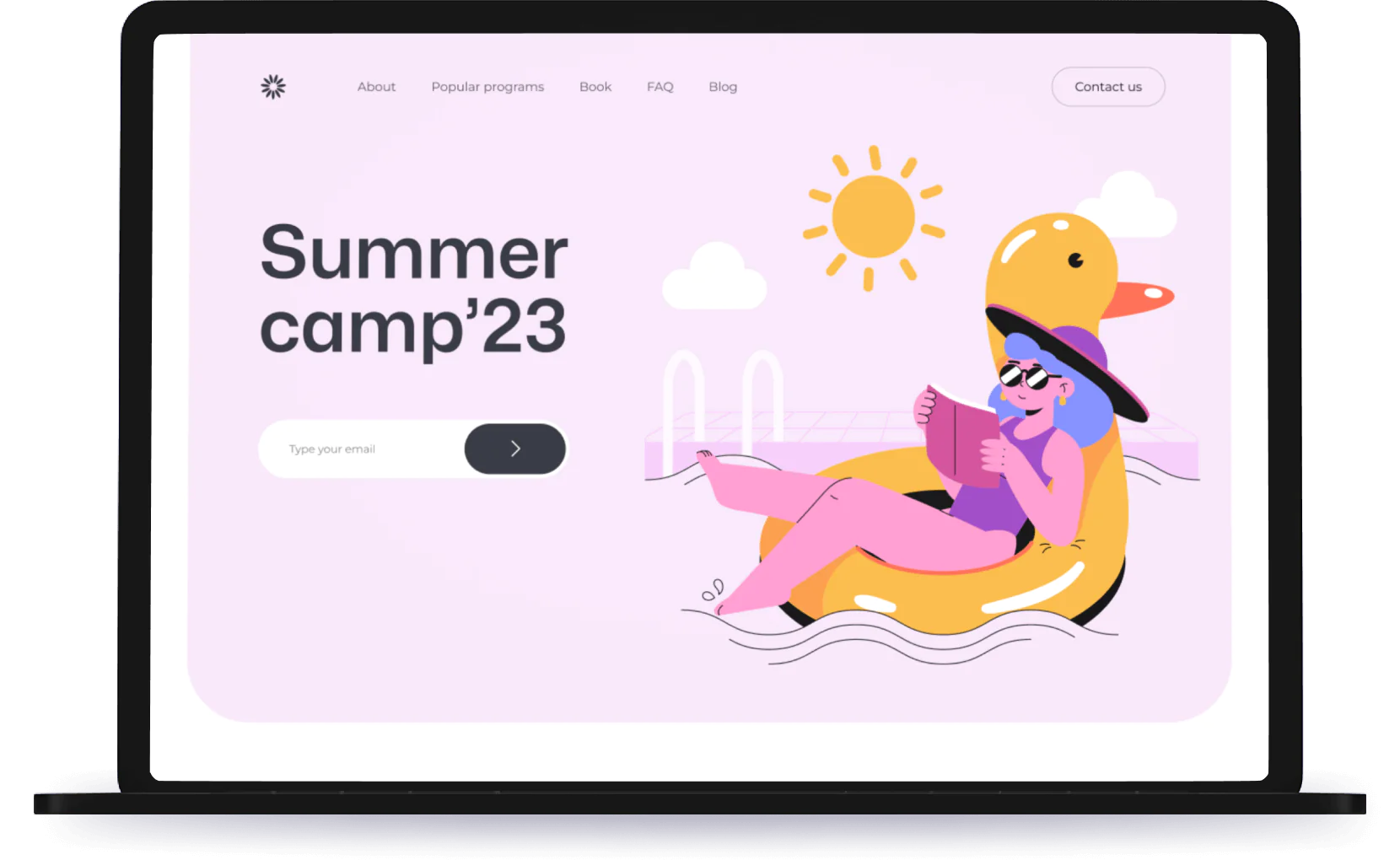 Summer Camp hero section desktop image