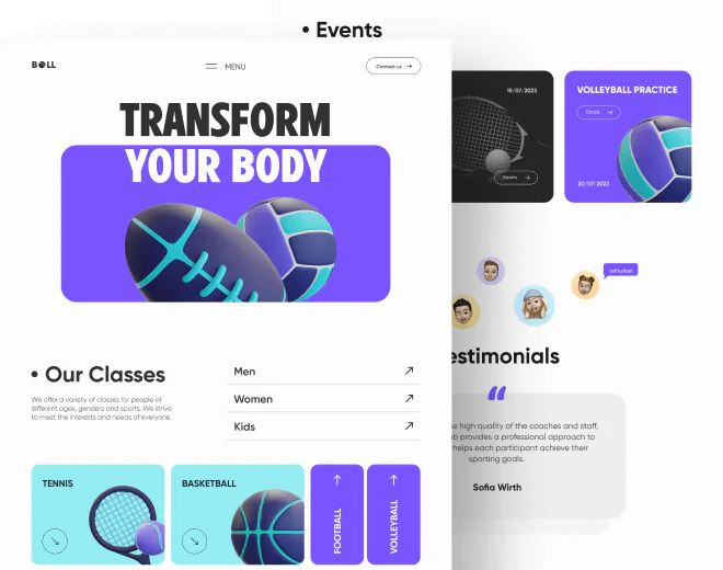 Learn about Sport Events Dribble Page