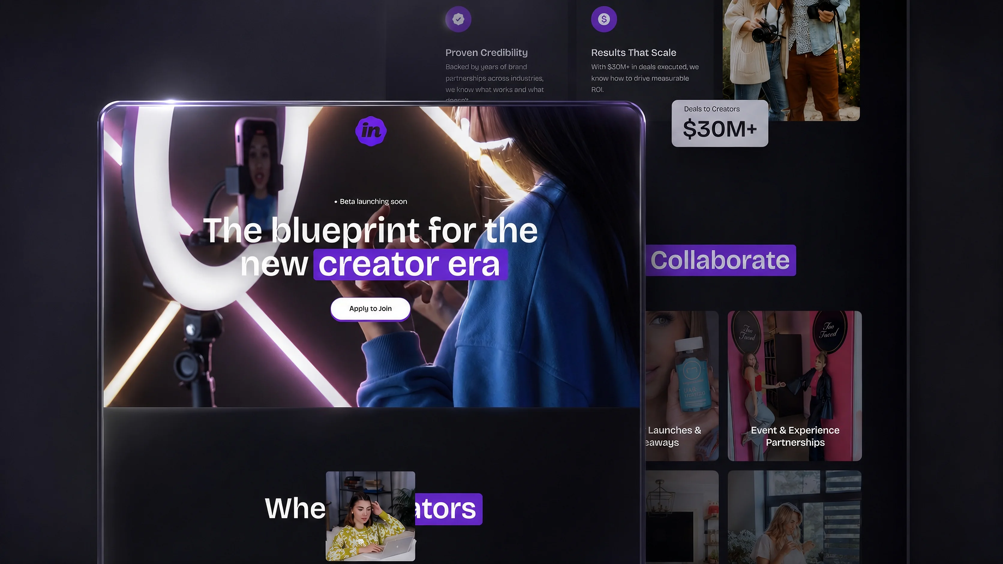 Influencers Landing Page Image